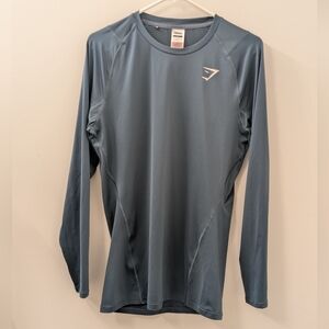 Gymshark Blue Long Sleeve Athletic Gym Shirt Men's Large